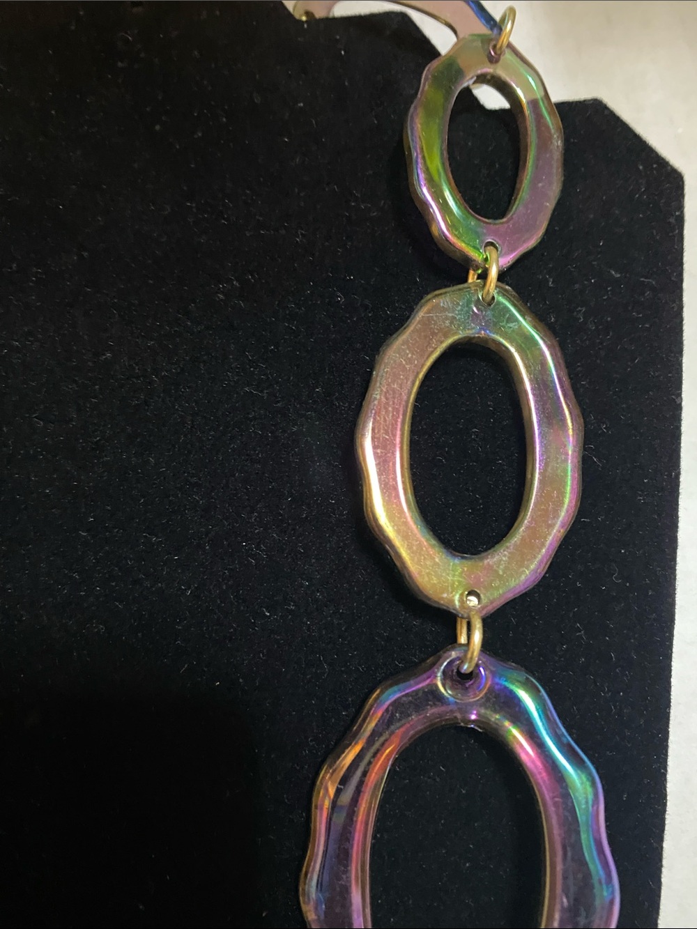Rush by Denis & Charles Iridescent Multicolor Link Necklace with Gold Accents - Picture 5 of 7